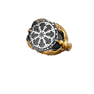 Bague Vegvisir Dorée - Univers Celtique